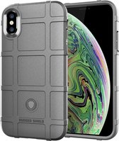 Full Coverage Shockproof TPU Case voor iPhone XS Max (grijs)