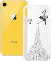 Epoxy Angel Pattern Soft Case voor iPhone XR 6.1 inch (zilver)