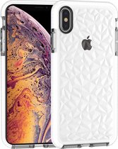 Diamond Texture TPU Case voor iPhone XS Max (wit)