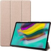 Tablet hoes geschikt voor Samsung Galaxy Tab S5e hoes - Tri-Fold Book Case - Goud