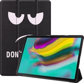 Tablet hoes geschikt voor Samsung Galaxy Tab S5e hoes - Tri-Fold Book Case - Don't touch me