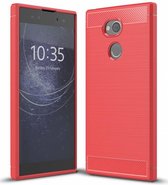 Sony Xperia XA2 Ultra - Geborstelde TPU Cover - Rood