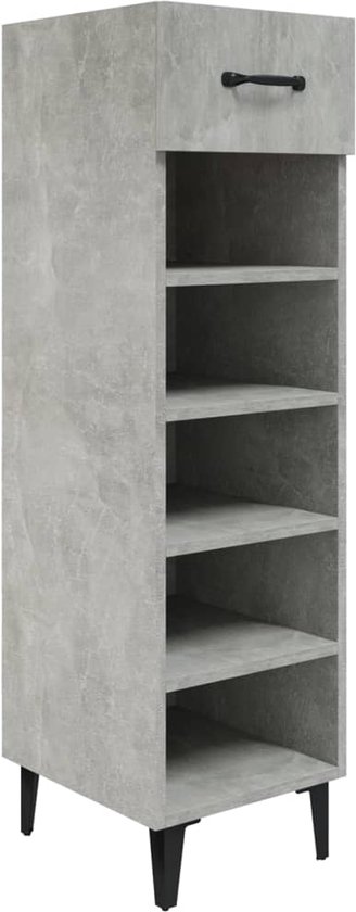 vidaXL - Schoenenkast - 30x35x105 - cm - bewerkt - hout - betongrijs