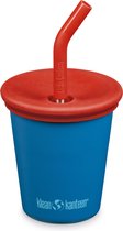 Klean Kanteen Kid - Drinkbeker met Rietjesdeksel - 296ml./ 10oz - Mykonos Blue