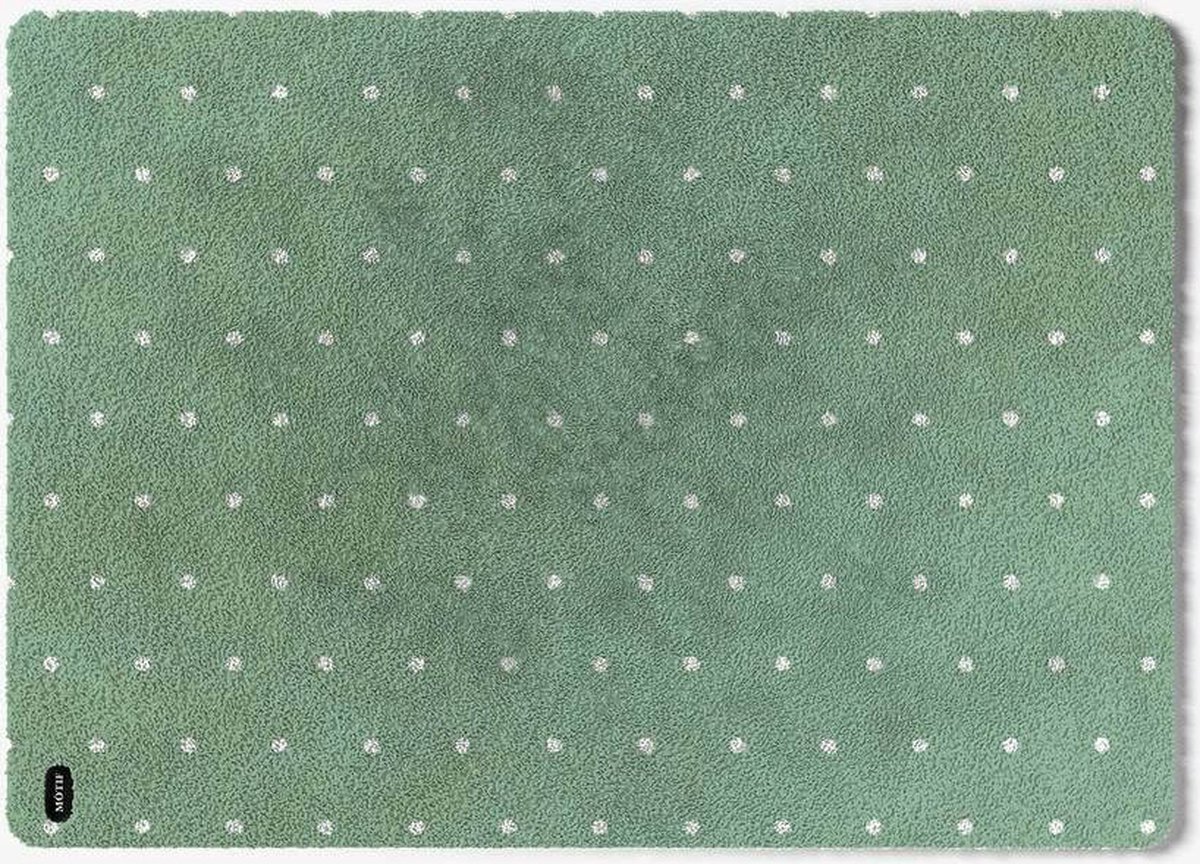 Mótif Points Mastic - Groene wasbare deurmat met stippen patroon 85 cm x 115 cm - Deurmat binnen met print