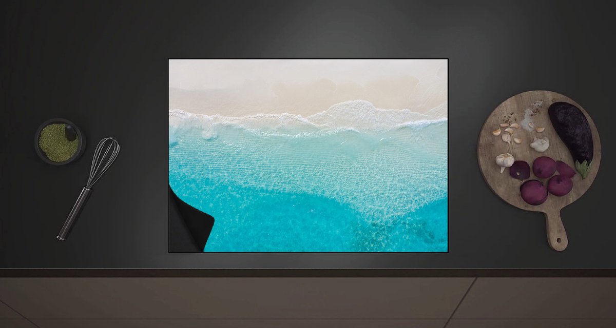 Inductieplaat Beschermer - Bovenaanzicht van Helderblauwe Oceaan met Golven - 70x52 cm - 2 mm Dik - Inductie Beschermer met zwarte kern