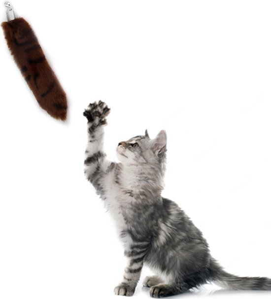 Kattenspeelgoed Hengel Met Veren en Bontstaart - Edelzanger