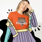 Oranje Koningsdag T-shirt - MAAT XS - Dames Pasvorm - Kingsday Tiger
