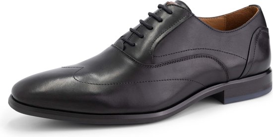 DenBroeck Platt St. Chaussures basses à lacets pour hommes Neat - Cuir Zwart - Taille 45