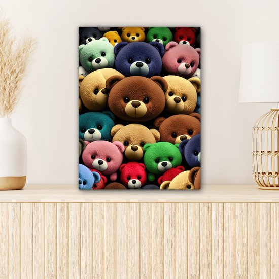 Toile Peinture Ourson - Teddy - Design - Kids - 30x40 cm - Décoration murale