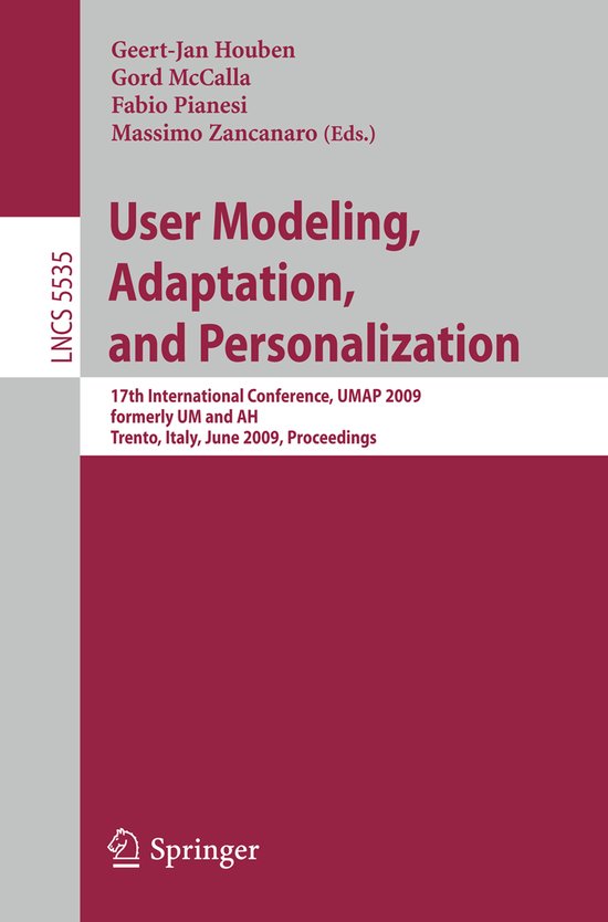 User Modeling Adaptation and Personalization - cover