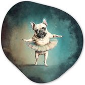 Organische Wanddecoratie - Kunststof Muurdecoratie- Organisch Schilderij - Hond - Tutu - Ballet - Abstract - Portret - Kind- 60x60 cm - Organische spiegel vorm op kunststof