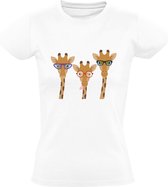 Giraffen met bril Dames T-shirt | dieren | giraf | gek | grappig