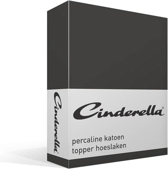 Cinderella Weekend - Topper Hoeslaken - tot 15 cm matrashoogte - Katoen - 200x220 cm - Antraciet
