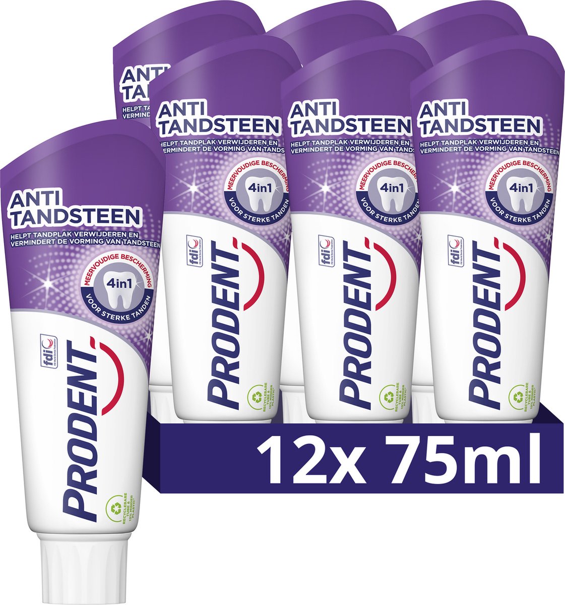 Prodent Anti-Tandsteen Tandpasta - 12 x 75 ml - Voordeelverpakking - Prodent