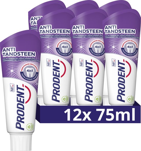 Besmetten oortelefoon Verwoesten Prodent Anti-Tandsteen Tandpasta - 12 x 75 ml - Voordeelverpakking | bol.com