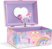 Jewelkeeper® Muzikale Sieradendoos voor Meisjes met Spinning Unicorn, Cotton Candy Unicorn Design - Beautiful Dreamer Song
