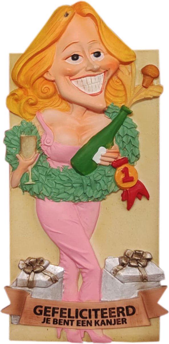 Tegeltje - Gefeliciteerd kanjer (vrouw)
