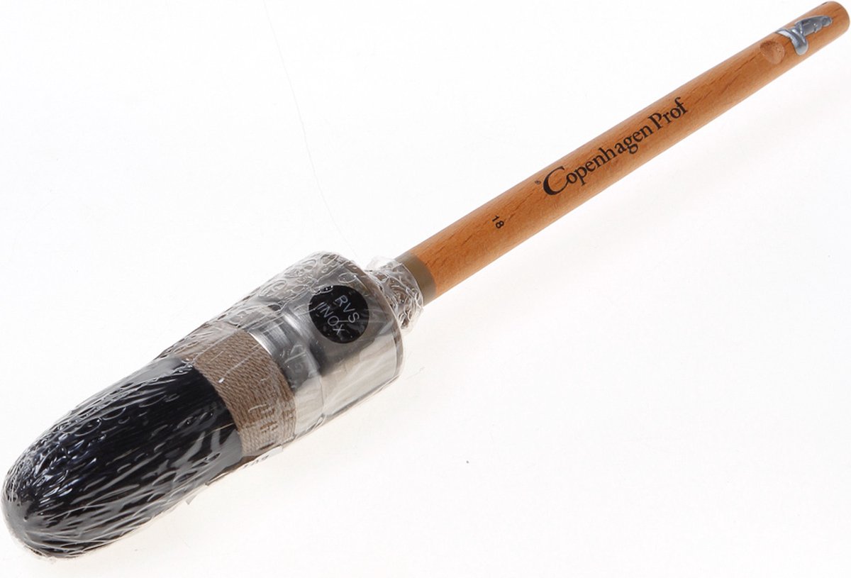 Copenhagen Pro Classic patentpuntkwast - maat 18 - zwart Chinees varkenshaar - FSC® houten steel - *****