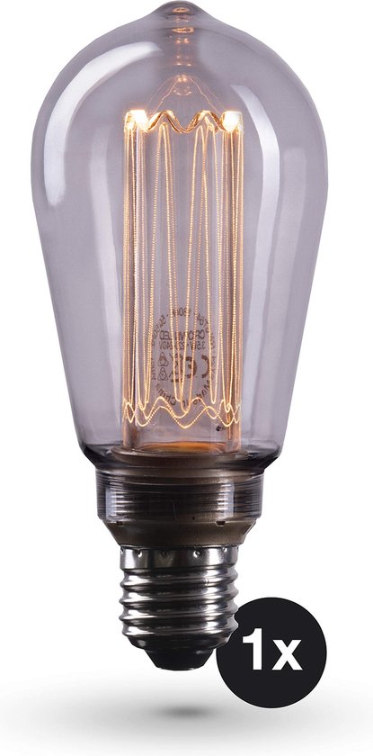 CROWN LED 1 x E27 Edison LED Light Bulb - E27 Socket - Smoked Glass - Dimmable LED Bulb - 3.5 W 1800 K Warm White 230 V SY24 - Retro / Vintage Filament Bulb - Energy Class A+ Brand: CROWN LED