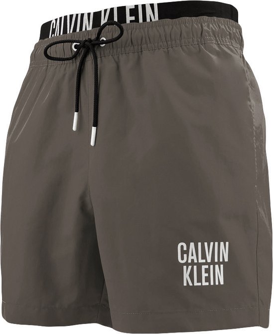 Calvin Klein intense power zwemshort double waistband bruin - L