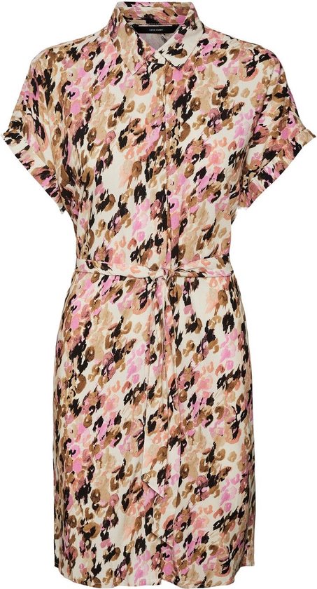 Vero Moda VMEASY SS SHIRT DRESS - Tigers Eye Pink | bol.com