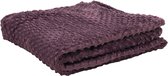 Fleece deken - Fleece plaid- 220 x 240 cm - Paars- Met stippels - Zacht, comfortabel en warm - Deken voor op de bank of bed - Eyecatcher voor interieur