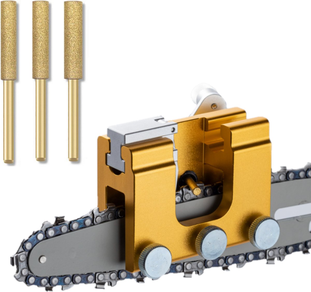Timberline Kit d'affûtage de chaîne de tronçonneuse Kit d'affûtage de  tronçonneuse électrique pour tous les types de tronçonneuses, or 