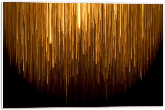 PVC Schuimplaat- Abstracte Gouden Strepen - 60x40 cm Foto op PVC Schuimplaat