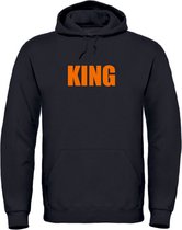 Koningsdag hoodie zwart XL - KING - soBAD. | Oranje hoodie dames | Oranje hoodie heren | Sweaters oranje | Koningsdag