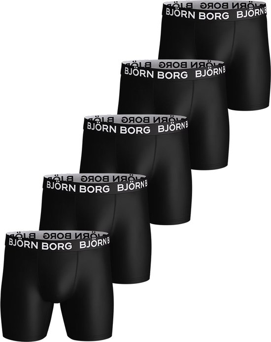 Björn Borg - Heren Onderbroeken 5-Pack Performance Boxers - Zwart - Maat XL