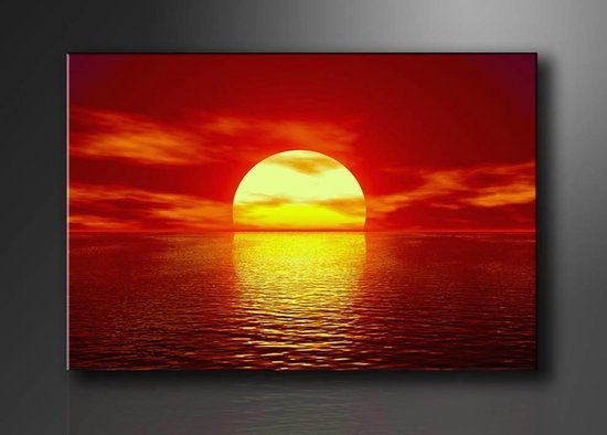 Peinture - Coucher de soleil, Rouge / Jaune, 80X60cm, 1 panneau | bol
