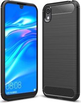 Huawei Y5 (2019) Geborsteld TPU Hoesje Zwart