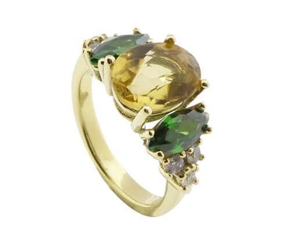 Gouden ring met citrien smaragd | bol.com