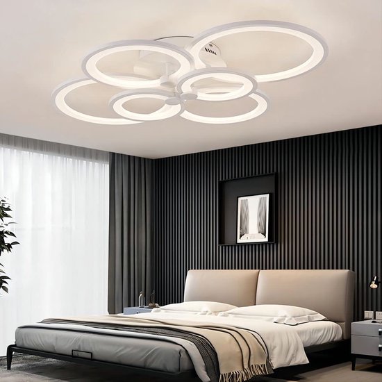 Plafonnier LED rond en métal acrylique pour salon chambre à