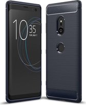 Sony Xperia XZ3 Geborsteld TPU Hoesje Blauw