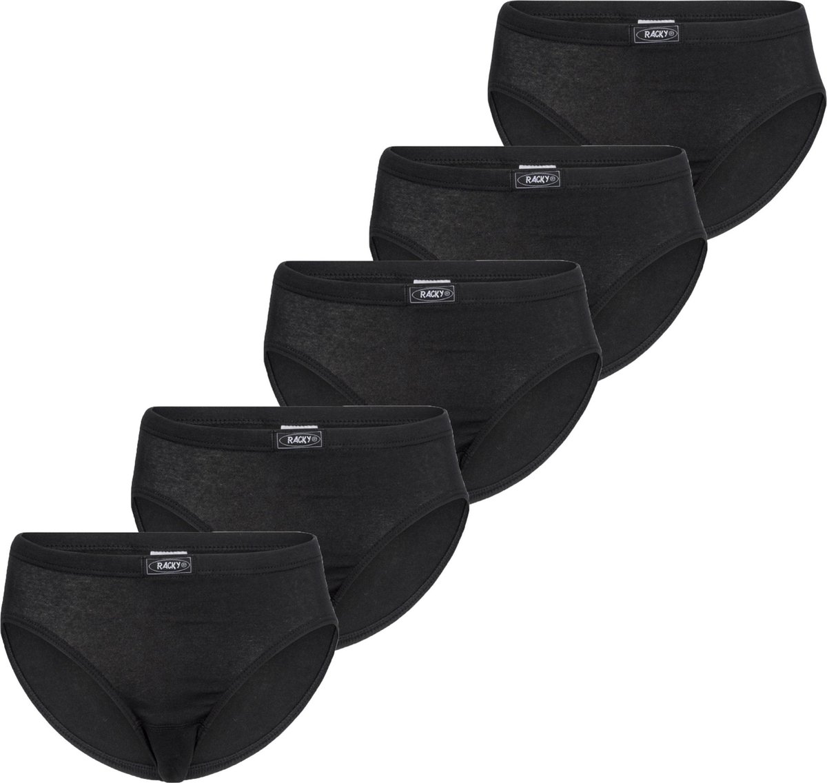 Dames 5-pack heup slips (Highleg mini) - Katoenen vrouwen onderbroek - Zachte stoffen band - Wit / XL