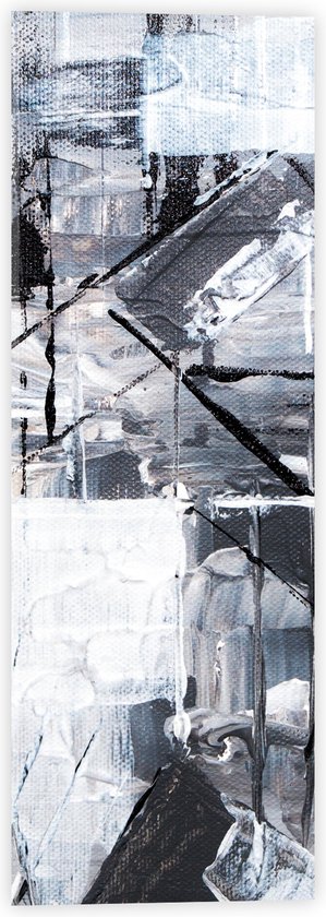 Acrylglas - Verfmix van Zwart, Wit en Grijs Tinten - 20x60 cm Foto op Acrylglas (Wanddecoratie op Acrylaat)