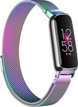 Milanees Smartwatch bandje - Geschikt voor Fitbit Inspire 3 Milanese band - regenboog - Strap-it Horlogeband / Polsband / Armband