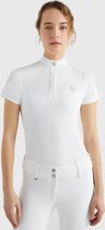 Tommy Hilfiger Equestrian Dames Rhinestone Performance Show Shirt L Wit