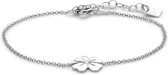 Twice As Nice Armband in zilver, klavertje vier  16 cm+3 cm