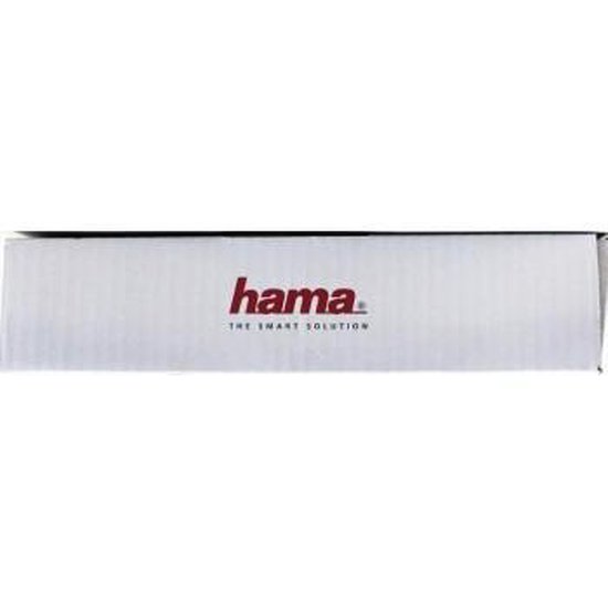 De zijkant van een witte kartonnen verpakking met de rode Hama-logo en de tekst 'THE SMART SOLUTION'.