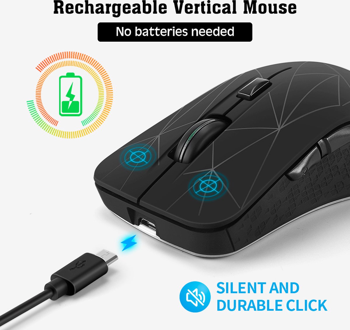 Rii RM200 2.4G Souris sans Fil Souris Optique Mobile Rechargeable