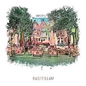 Amsterdam poster | Leidseplein | vintage | 30x30