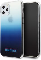 Guess iPhone 11 Pro Back Cover Hoesje - TPU Kunstleer, Blauw - Beschermt Telefoon Perfect