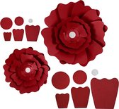 Fleurs de papier. rouge. d: 15 + 25 cm. 230 gr. 2 pièces [HOB-599903]