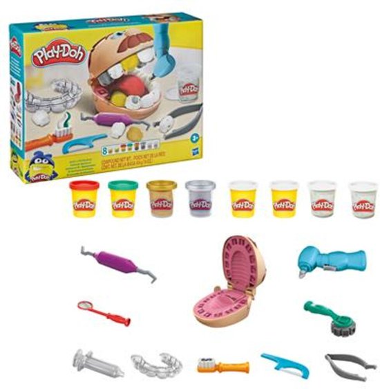 Play-Doh Top Tandarts Speelset - Boetseerklei - 8 Play-Doh potjes - Knutselen voor kinderen