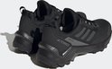Zwarte dames wandelschoenen van adidas Terrex RAIN.RDY, achterkant met veters en grijze strepen.