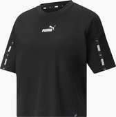 Puma Power Tape Cropped Tee dames sport T-shirt - Zwart - Maat M