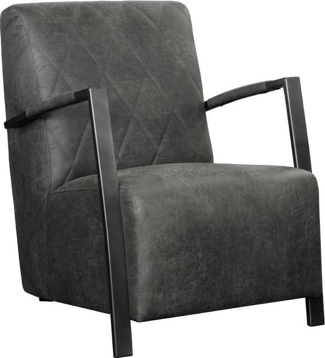 | Industriële fauteuil Viking | leer Colorado grijs Fauteuil Smart leer | Home Stock